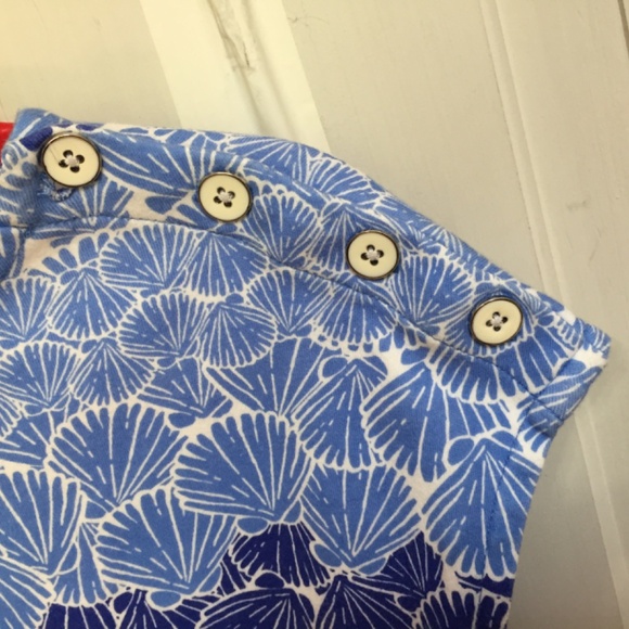 Talbots Blue and Pink Seashell Print Cotton Mini Dress - Picture 11 of 16